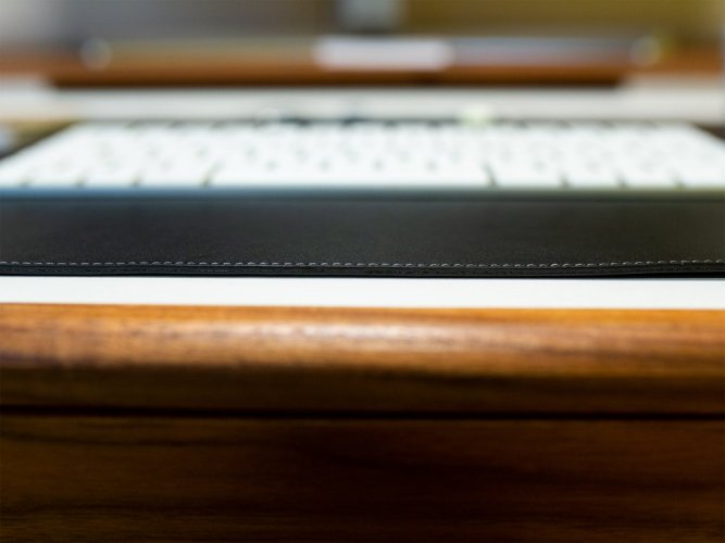 Leather desk pad black