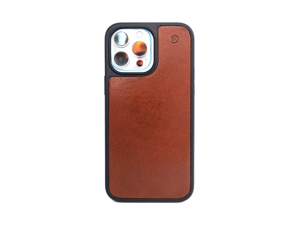 iPhone 14 leather case dark brown - handmade in Czech Rep