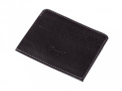Kožená peněženka na karty v černé - zadní