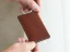 Leather ID wallet dark brown