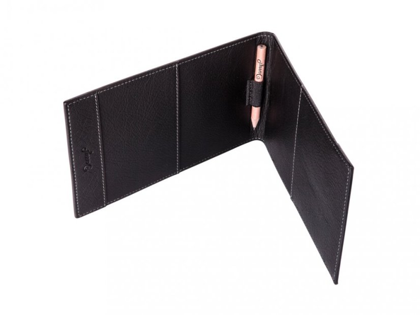 Leather scorecard holder black