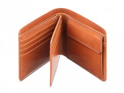 Luxury leather business coin wallet - brown