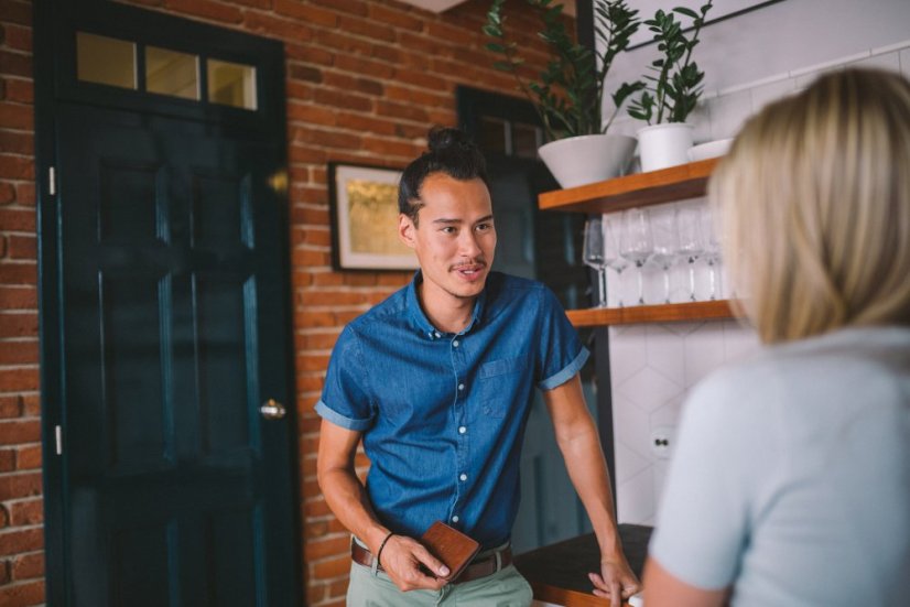 Leather belt with stitching dark brown