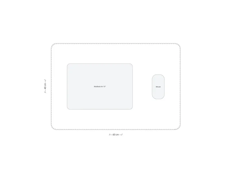 Leather desk pad black - Desk pad size: 60 x 40 cm | 23.6 x 15.75 in