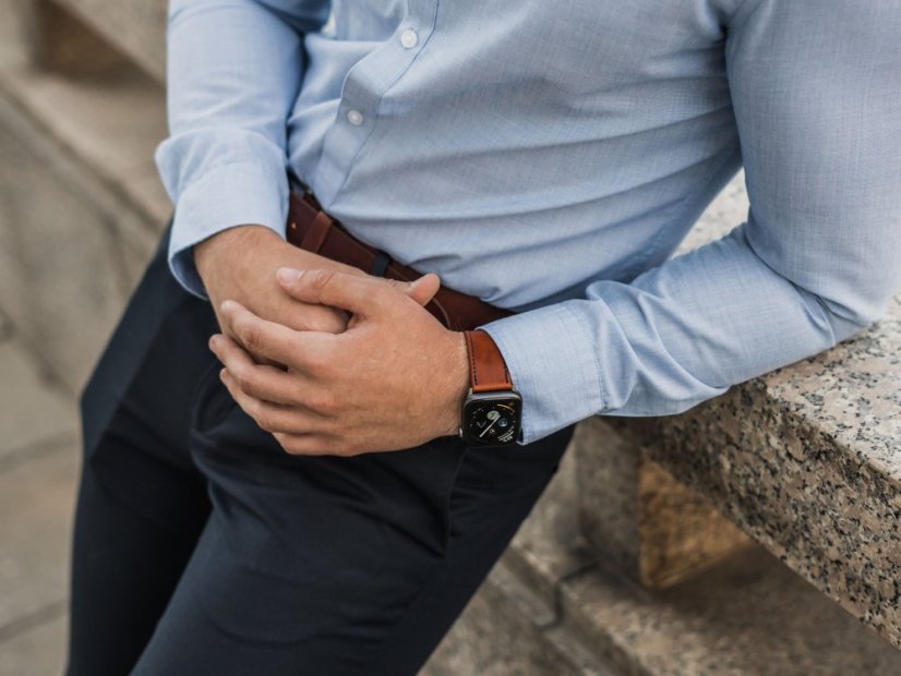 Luxusní Apple Watch řemínek z kůže - hnědý