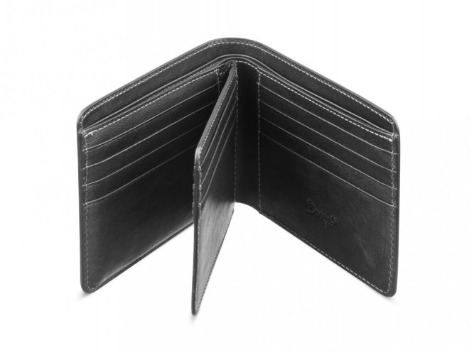 Leather business wallet black - Coin pocket: Without coin pocket, Removable inner part: Add 6 extra cards