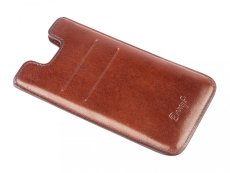 Kožený obal na iPhone 12 Mini na karty tmavě hnědá
