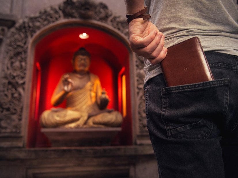 Luxusní kožená peněženka na cestovní pas, karty a bankovky tmavě hnědá