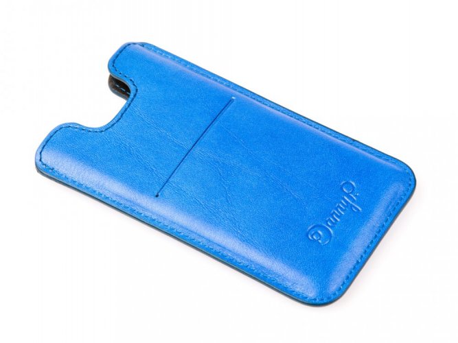 Kožený obal na iPhone 5/5s/SE modrá-oceán ruční výroba