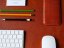 Leather desk pad brown
