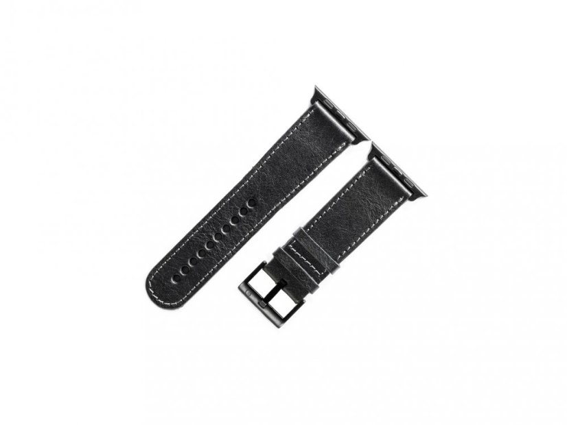 Kožený řemínek Apple Watch - vesmírně černá ocel