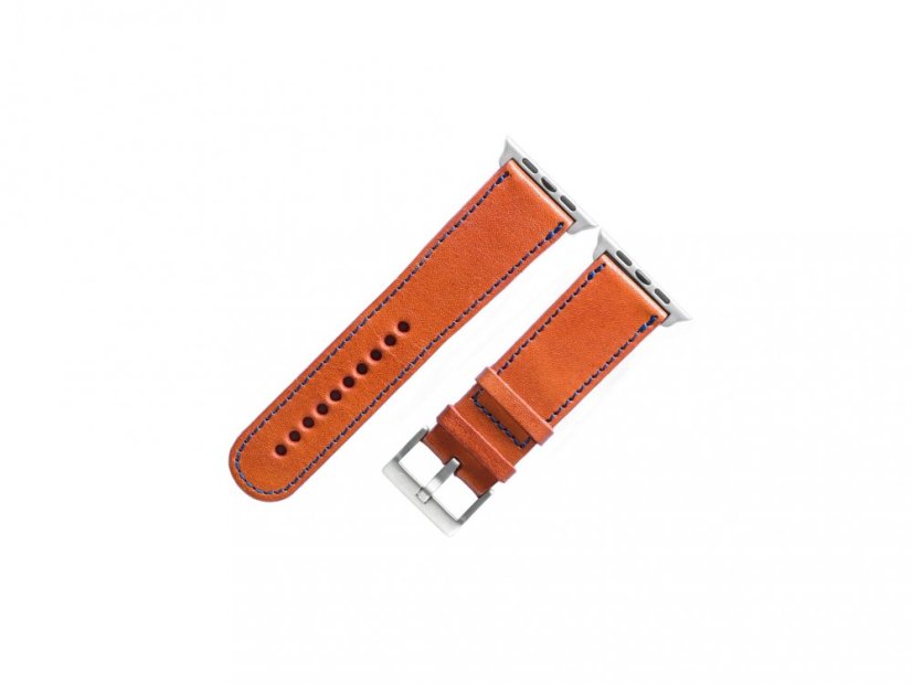 Kožený řemínek Apple Watch hnědá - stříbrný hliník
