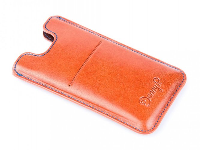 Leather case for iPhone 5 / 5s / SE brown with card case