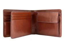 Kožená business peněženka na mince - tmavě hnědá