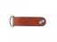 Compact leather keychain dark brown