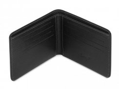 Men leather wallet for banknotes and cards - Saffiano black