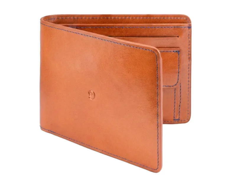 Leather coin wallet brown