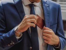 Luxusní pouzdro na karty a vizitky - tmavě hnědá