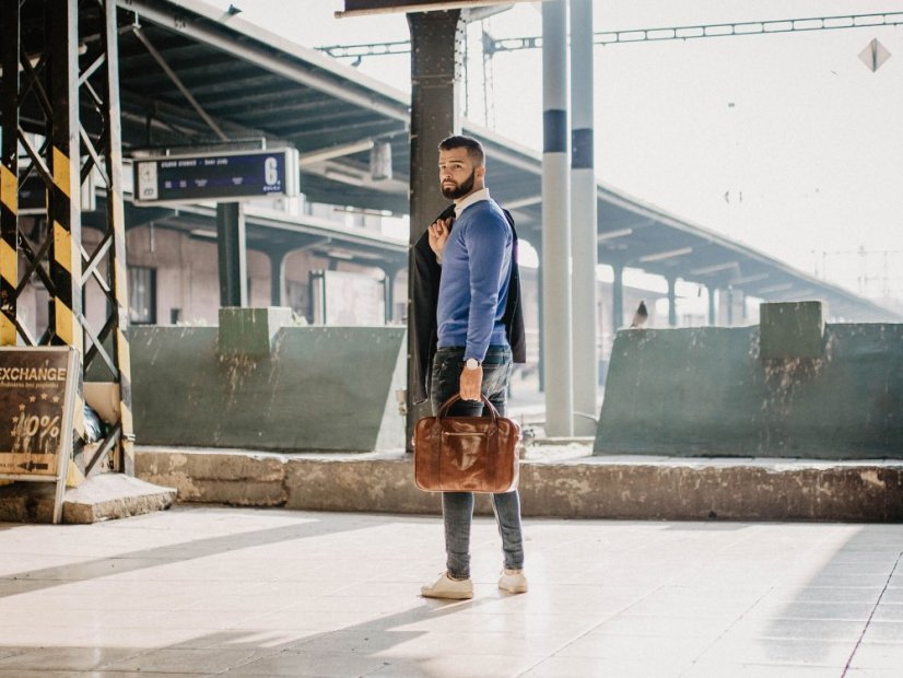 Pánská kožená taška tmavě hnědá