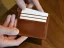 Leather card wallet Flip dark brown