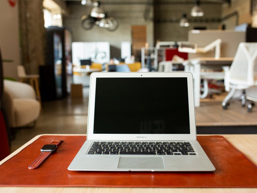 Leather desk pad brown