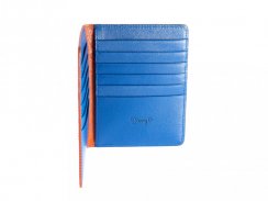 Leather passport cover brown blue