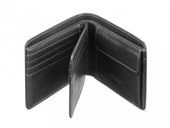 Luxury leather business coin wallet - black