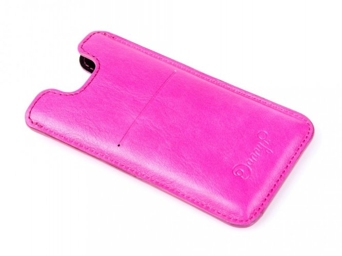 Leather case for iPhone 5 / 5s / SE pink handmade