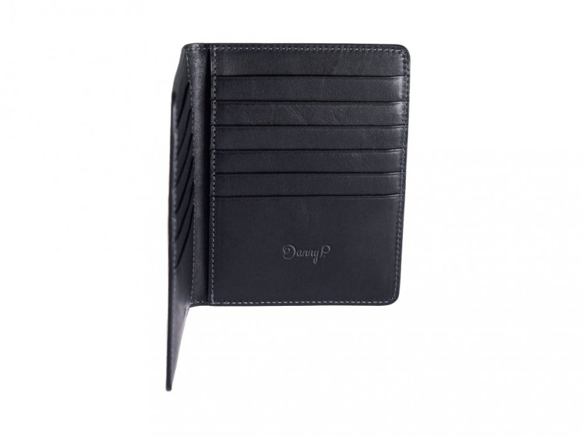 Leather passport cover black