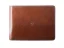Leather slim wallet dark brown