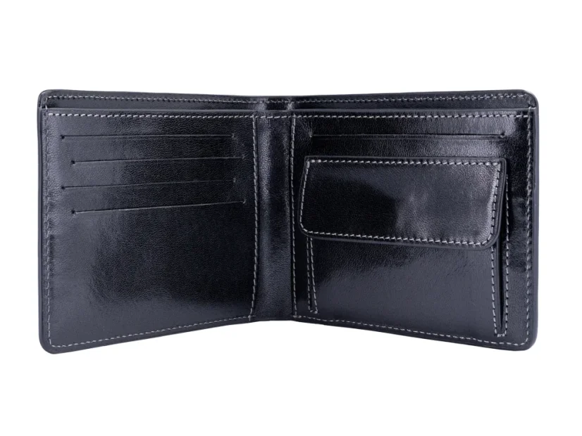 Leather coin wallet black