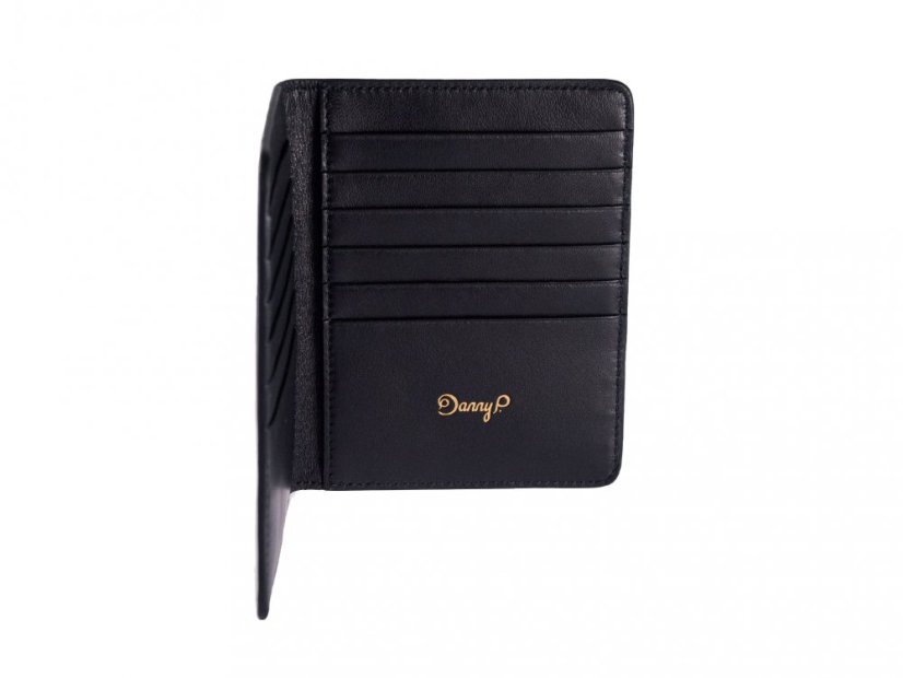 Leather passport cover black Nerro