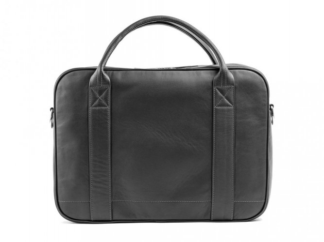 Leather messenger bag black italian leather
