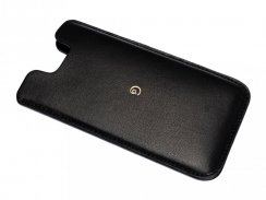 Kožený obal na iPhone SE 2020 černý se zlatou ražbou