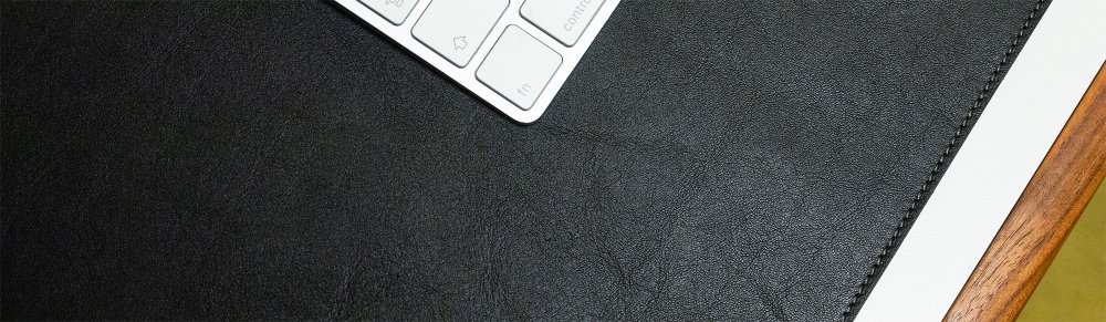 Leather desk pad black - slideshow
