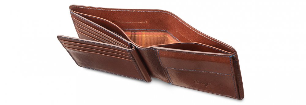 Leather business wallet for coins dark brown slideshow