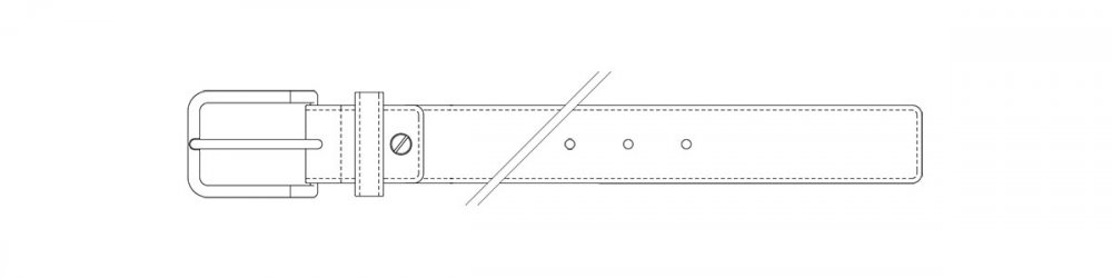 Men's leather belt with stitching wireframe