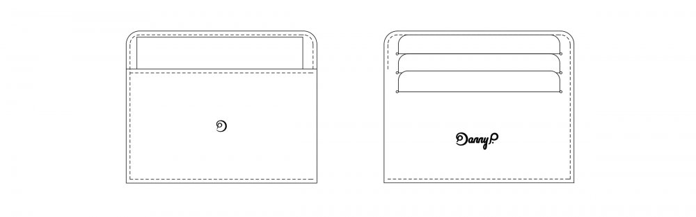Leather card wallet wireframe