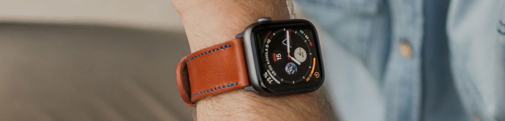Leather Apple Watch strap brown slideshow