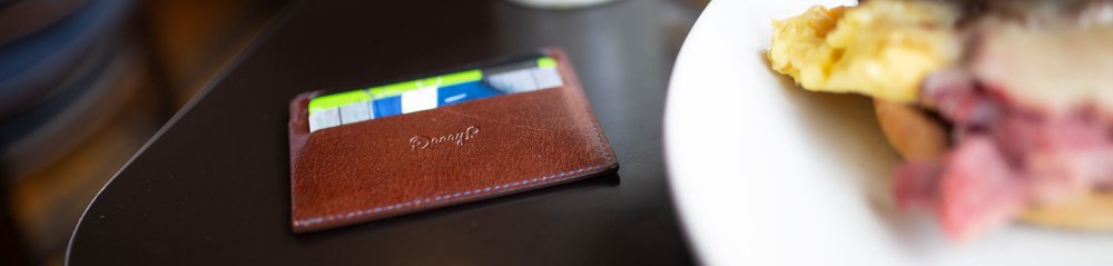 Leather card wallet dark brown slideshow