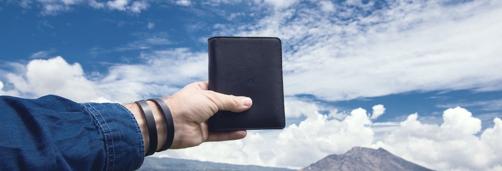 Leather passport wallet black slideshow